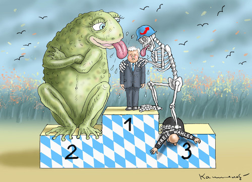Cartoon: STÜRMISCHER VOLLHORSTHERBST (medium) by marian kamensky tagged bayernwahl,söder,seehofer,populismus,afd,bayernwahl,söder,seehofer,populismus,afd