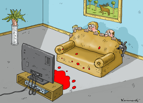 Cartoon: TERROR TV (medium) by marian kamensky tagged terroranschlag,in,münchen,terroranschlag,in,münchen