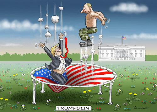 Cartoon: TRAMPOLIN (medium) by marian kamensky tagged obama,trump,präsidentenwahlen,usa,baba,vanga,republikaner,inauguration,demokraten,fbi,james,comey,wikileaks,faschismus,obama,trump,präsidentenwahlen,usa,baba,vanga,republikaner,inauguration,demokraten,fbi,james,comey,wikileaks,faschismus