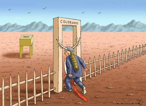 Cartoon: TRUMP NICHT IN COLORADO (medium) by marian kamensky tagged trump,nicht,in,colorado,trump,nicht,in,colorado