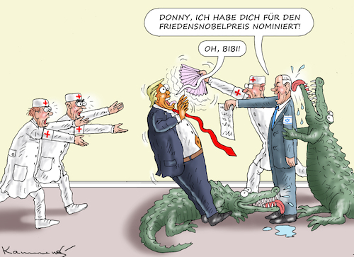 Cartoon: TRUMP OHNMÄCHTIG VOR GLÜCK (medium) by marian kamensky tagged humanitarian,aid,netanyahu,gaza,hamas,un,ghf,irans,verbündete,humanitarian,aid,netanyahu,gaza,hamas,un,ghf,irans,verbündete