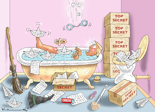 Cartoon: TRUMP TOP SECRET (medium) by marian kamensky tagged trump,top,secret,trump,top,secret