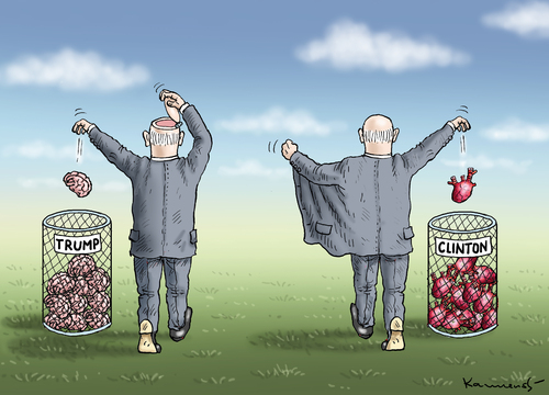 Cartoon: TRUMP VERSUS CLINTON (medium) by marian kamensky tagged trump,versus,clinton,trump,versus,clinton