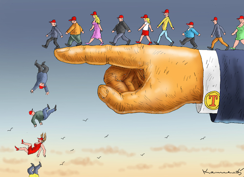 Cartoon: TRUMPS FOLLOWER (medium) by marian kamensky tagged trumps,follower,trumps,follower