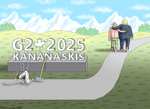 Cartoon: TRUMPUTINISTAN GIPFEL (medium) by marian kamensky tagged g7,gipfel,in,kanada,g7,gipfel,in,kanada