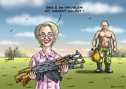 Cartoon: URSULA RETTET DIE BUNDESWEHR (medium) by marian kamensky tagged ursula,und,die,m36,rettet,bundeswehr,ursula,und,die,m36,rettet,bundeswehr