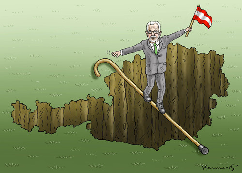 Cartoon: VAN DER BELLEN TUT SICH QUÄLEN (medium) by marian kamensky tagged norbert,hofer,van,der,bellen,fpö,österreichische,präsidentenwahlen,norbert,hofer,van,der,bellen,fpö,österreichische,präsidentenwahlen