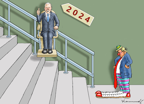 Cartoon: VIVA AMERIKA! (medium) by marian kamensky tagged joe,biden,kandidiert,2024,trump,joe,biden,kandidiert,2024,trump