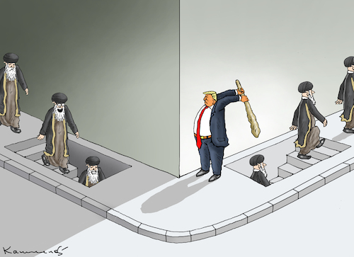 Cartoon: WARTEN AUF DEN KRIEG (medium) by marian kamensky tagged strasse,von,hormus,wieder,gesperrt,no,pershings,for,merz,tomahawks,strasse,von,hormus,wieder,gesperrt,no,pershings,for,merz,tomahawks