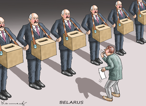 Cartoon: WER WAHL HAT HAT DIE QUAL (medium) by marian kamensky tagged belarus,wahlen,lukaschenko,diktatur,hat,belarus,wahlen,lukaschenko,diktatur