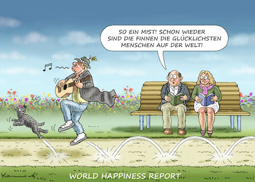 Cartoon: WORLD HAPPINESS REPORT (medium) by marian kamensky tagged world,happiness,report,world,happiness,report