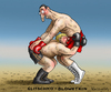 Cartoon: Glitschko Blowetkin (small) by marian kamensky tagged vladimir,klitschko,powetkin,boxkampf,machtkampf,in,moskau,boxen,schwergewicht,weltmeisterschaft,champion
