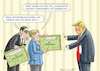 Cartoon: MERKEL BESCHENKT TRUMP (small) by marian kamensky tagged merkel beschenkt trump