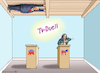 Cartoon: TRUMP WILL NICHT TV-DUELL (small) by marian kamensky tagged trump,will,nicht,tv,duell,kamala,harris