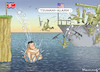Cartoon: Tsunami Alarm (small) by marian kamensky tagged obama,trump,präsidentenwahlen,usa,baba,vanga,republikaner,inauguration,demokraten,kim,jong,un,nord,korea,wikileaks,faschismus