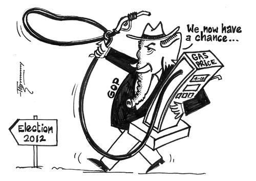 Cartoon: GPPs Chance in 2012 (medium) by Thommy tagged gop,gas,price