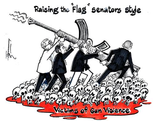 Cartoon: Iconic Image (medium) by Thommy tagged gun,contol