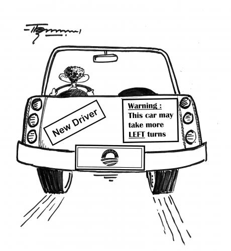 Cartoon: New driver Obama (medium) by Thommy tagged obama,us,president