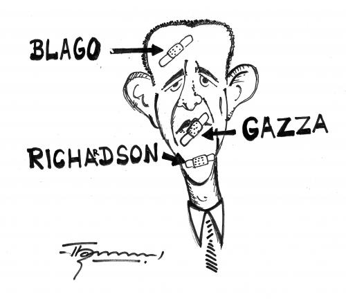 Cartoon: Obamas Transition to Power (medium) by Thommy tagged obama,gaza,blago