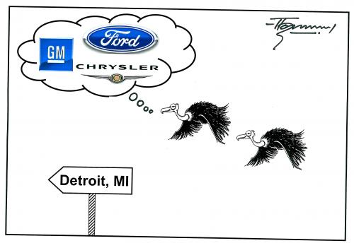 Cartoon: The fate of Big Three (medium) by Thommy tagged auto,ford,gm
