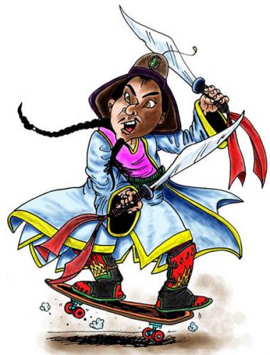 Cartoon: skatboarder (medium) by kidcardona tagged china,skatboard,illustration,sports