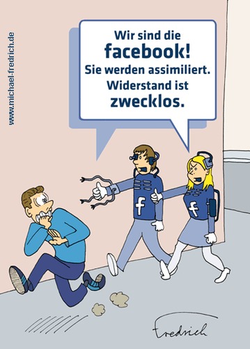 Cartoon: Faceborg (medium) by Fredrich tagged computer,internet,data,safety