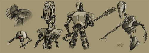Cartoon: cyborg practice (medium) by sahin tagged cyborg,sketches,robot,droid,some,cybes