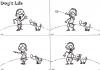 Cartoon: dogs life (small) by buddybradley tagged sketch sketchbook strip comic dog ball me myself play nice stupid illustration fumetto cartoon bianco nero black white
