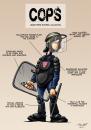 Cartoon: Armor 2K9 (small) by Mikl tagged mikl michael olivier miklart art illustration painting cops antiglobalism shield helmet crs riot billy club