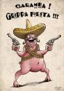 Cartoon: Porki-Flu (small) by Mikl tagged mikl michael olivier miklart art illustration painting mexican flu