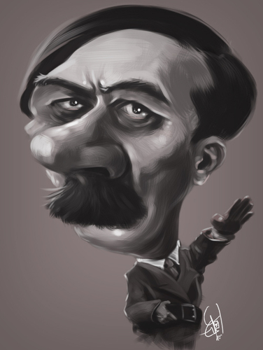 Cartoon: adolf hitler (medium) by juwecurfew tagged adolf,hitler