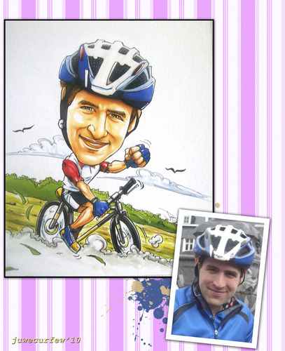 Cartoon: caricature on bike (medium) by juwecurfew tagged bike,caricature