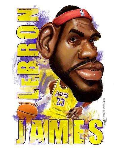 Cartoon: lebron james (medium) by juwecurfew tagged nba,lakers,heat,miami,basketball,lebron,king,james,cavs