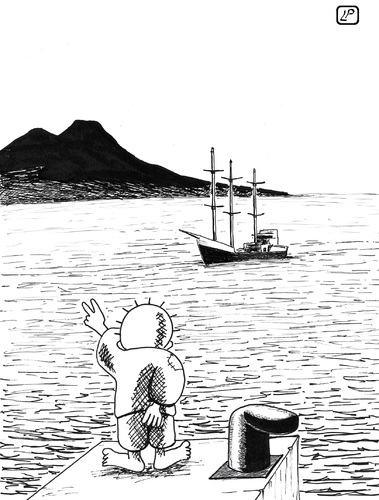 Cartoon: Estelle navy in Naples (medium) by paolo lombardi tagged freedom,peace,italy,naples,gaza