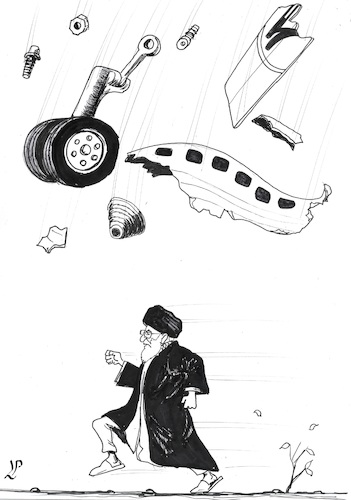 Cartoon: Falling (medium) by paolo lombardi tagged khamenei,iran