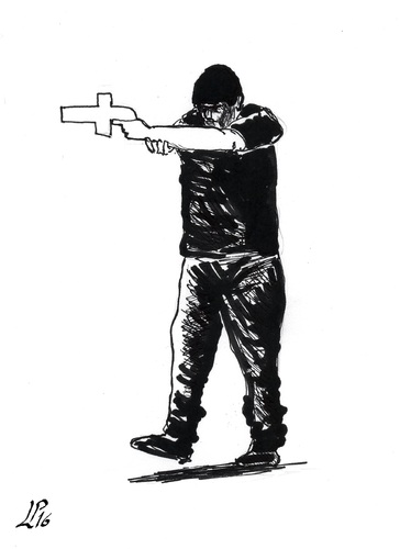 Cartoon: Gunboy in Munich (medium) by paolo lombardi tagged germany