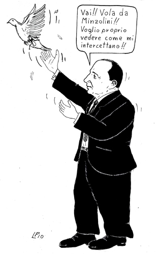 Cartoon: intercettazioni (medium) by paolo lombardi tagged berlusconi,italy,politics,satire,caricature