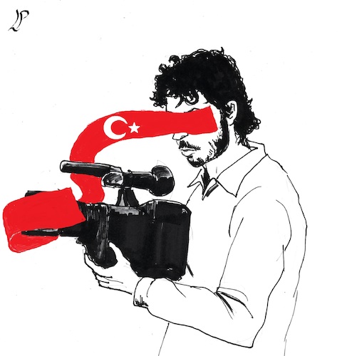 Cartoon: Italian journalist (medium) by paolo lombardi tagged italy,turkey,freedom