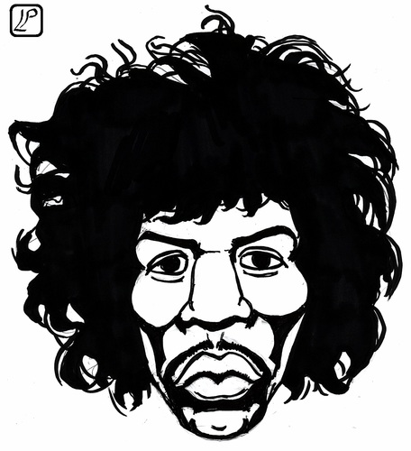 Cartoon: Jimi Hendrix (medium) by paolo lombardi tagged rock,music,hendrix