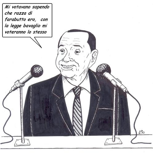 Cartoon: Legge Bavaglio (medium) by paolo lombardi tagged berlusconi,italy,politics,satire,caricature