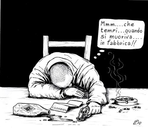 Cartoon: Morte Bianca a Domicilio (medium) by paolo lombardi tagged italy,economy,crisis,jobless