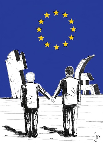 Cartoon: New Europe (medium) by paolo lombardi tagged italy,slovenia,europe