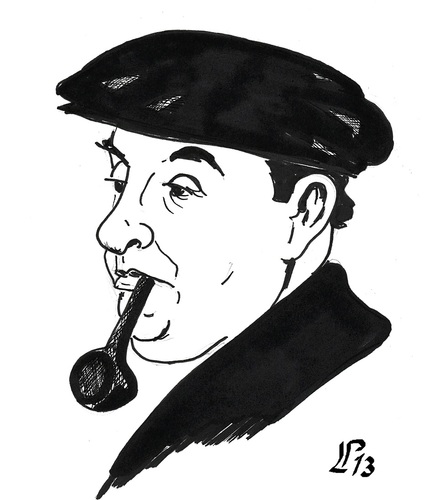Cartoon: Pablo Neruda (medium) by paolo lombardi tagged cile