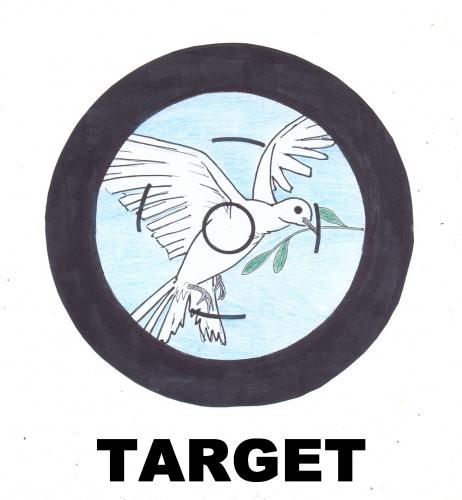 Cartoon: peace in target (medium) by paolo lombardi tagged palestine,gaza,israel,krieg,war,politic