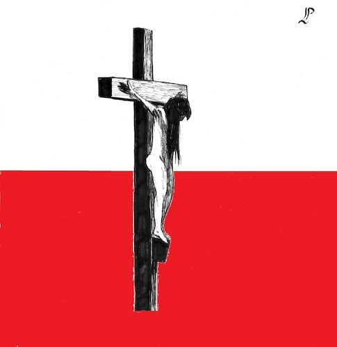 Cartoon: Polish flag (medium) by paolo lombardi tagged abortion,poland,rights,woman,divorce,gay