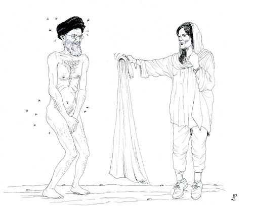 Cartoon: Remember Mahsa Amini (medium) by paolo lombardi tagged iran,mahsa,amini,khamenei,protest,revolution
