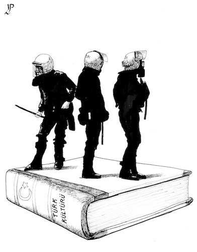 Cartoon: Repression in turkish University (medium) by paolo lombardi tagged turkey,erdogan,repression