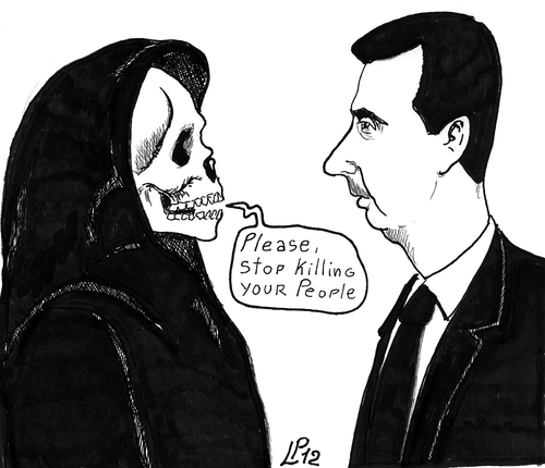 Cartoon: Stop (medium) by paolo lombardi tagged syria,assad,revolution