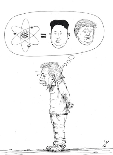 Cartoon: The doubts (medium) by paolo lombardi tagged war,peace,korea,usa