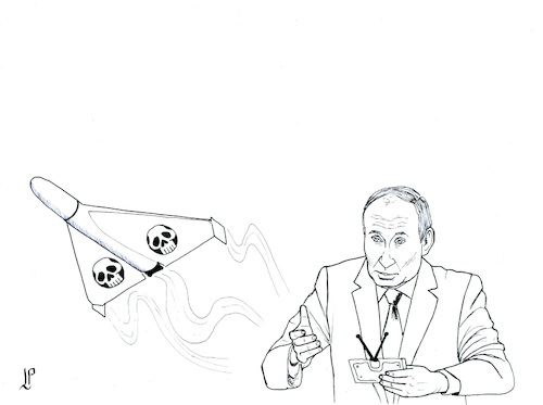 Cartoon: The terrorist (medium) by paolo lombardi tagged putin,ukraine,war,terrorism